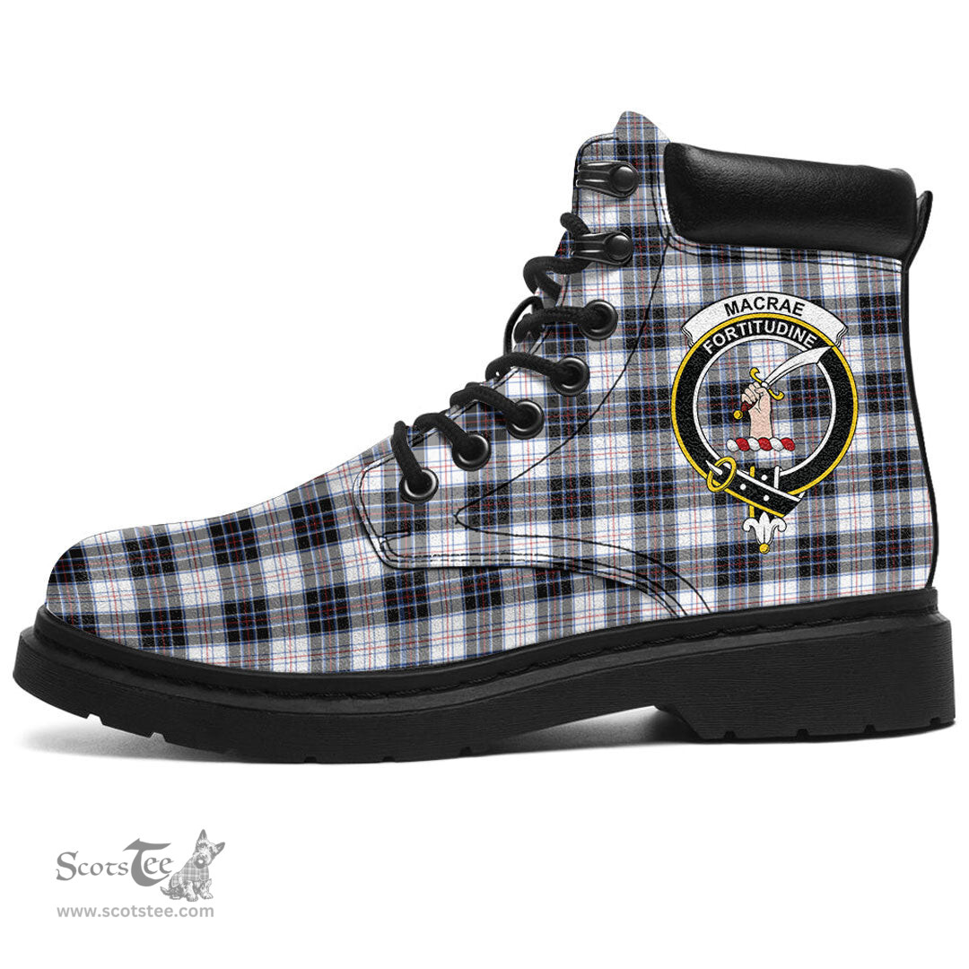 ScotsTee Shop Scottish MacRae Dress Modern Clan Crest Tartan All Season Boots