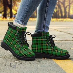 ScotsTee Shop Scottish Wallace Hunting Green Clan Tartan All Season Boots