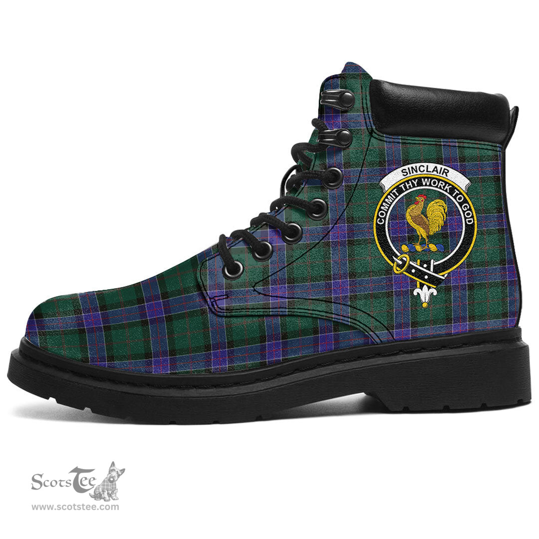 ScotsTee Shop Scottish Sinclair Hunting Modern Clan Crest Tartan All Season Boots