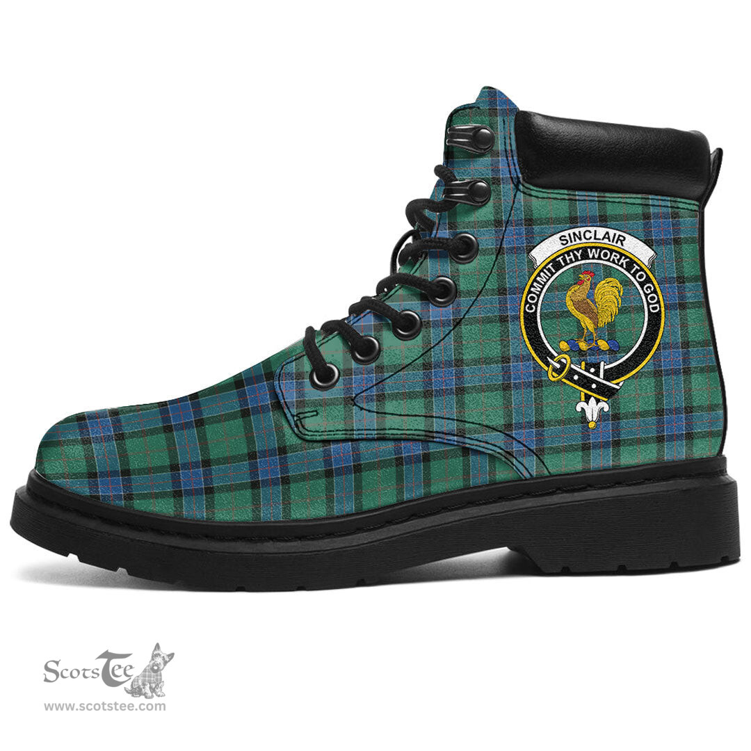 ScotsTee Shop Scottish Sinclair Hunting Ancient Clan Crest Tartan All Season Boots