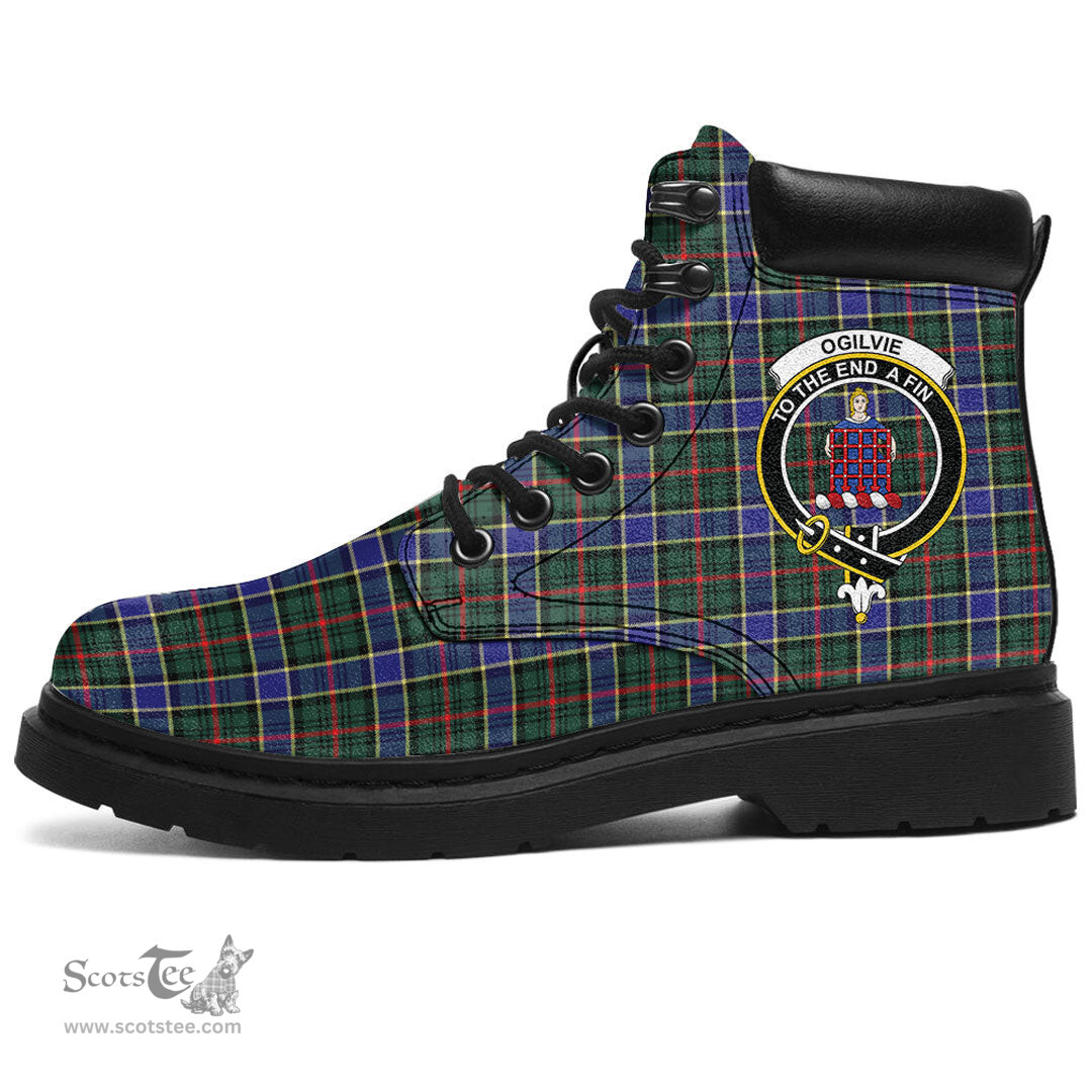 ScotsTee Shop Scottish Ogilvie Hunting Modern Clan Crest Tartan All Season Boots