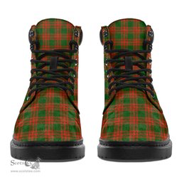 ScotsTee Shop Scottish Menzies Green Modern Clan Crest Tartan All Season Boots
