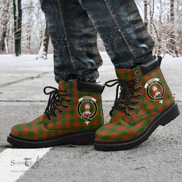 ScotsTee Shop Scottish Menzies Green Modern Clan Crest Tartan All Season Boots