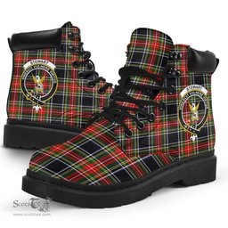ScotsTee Shop Scottish Stewart Black Clan Crest Tartan All Season Boots