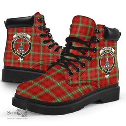 ScotsTee Shop Scottish Morrison Red Modern Clan Crest Tartan All Season Boots