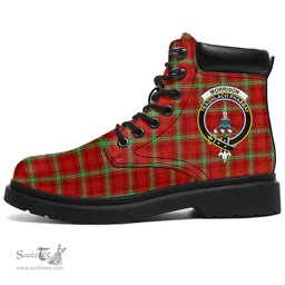ScotsTee Shop Scottish Morrison Red Modern Clan Crest Tartan All Season Boots