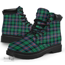 ScotsTee Shop Scottish Urquhart Broad Red Ancient Clan Tartan All Season Boots