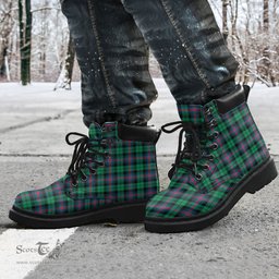 ScotsTee Shop Scottish Urquhart Broad Red Ancient Clan Tartan All Season Boots