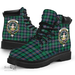 ScotsTee Shop Scottish Urquhart Broad Red Ancient Clan Crest Tartan All Season Boots