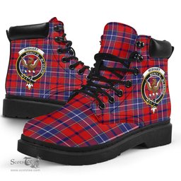 ScotsTee Shop Scottish Wishart Dress Clan Crest Tartan All Season Boots