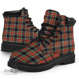 ScotsTee Shop Scottish Stewart Black Clan Tartan All Season Boots