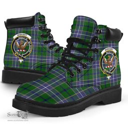 ScotsTee Shop Scottish Wishart Hunting Modern Clan Crest Tartan All Season Boots