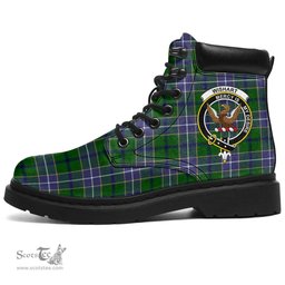 ScotsTee Shop Scottish Wishart Hunting Modern Clan Crest Tartan All Season Boots