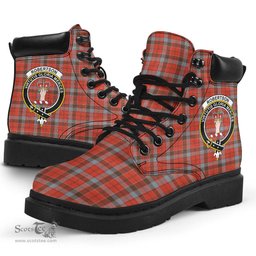 ScotsTee Shop Scottish Robertson Weathered Clan Crest Tartan All Season Boots