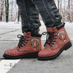 ScotsTee Shop Scottish Robertson Weathered Clan Crest Tartan All Season Boots