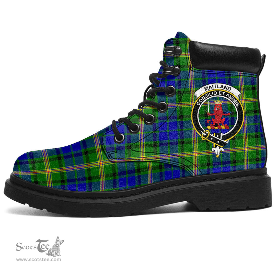 ScotsTee Shop Scottish Maitland Clan Crest Tartan All Season Boots