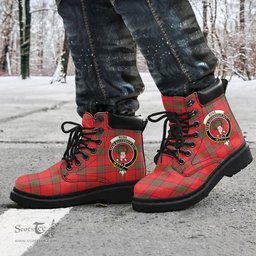 ScotsTee Shop Scottish Ross Modern Clan Crest Tartan All Season Boots