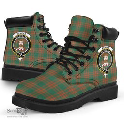 ScotsTee Shop Scottish Menzies Green Ancient Clan Crest Tartan All Season Boots