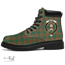 ScotsTee Shop Scottish Menzies Green Ancient Clan Crest Tartan All Season Boots