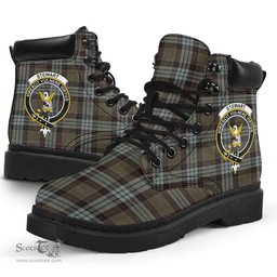 ScotsTee Shop Scottish Stewart Old Weathered Clan Crest Tartan All Season Boots