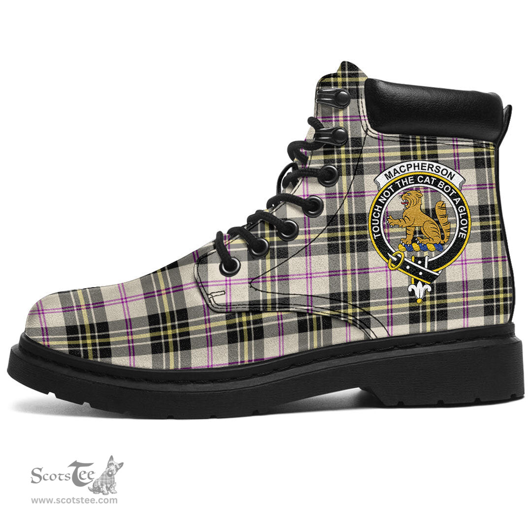 ScotsTee Shop Scottish MacPherson Dress Ancient Clan Crest Tartan All Season Boots