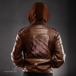 ScotsTee Shop Scottish Cameron of Lochiel Ancient Clan Tartan Scratch Tartan Leather Jacket