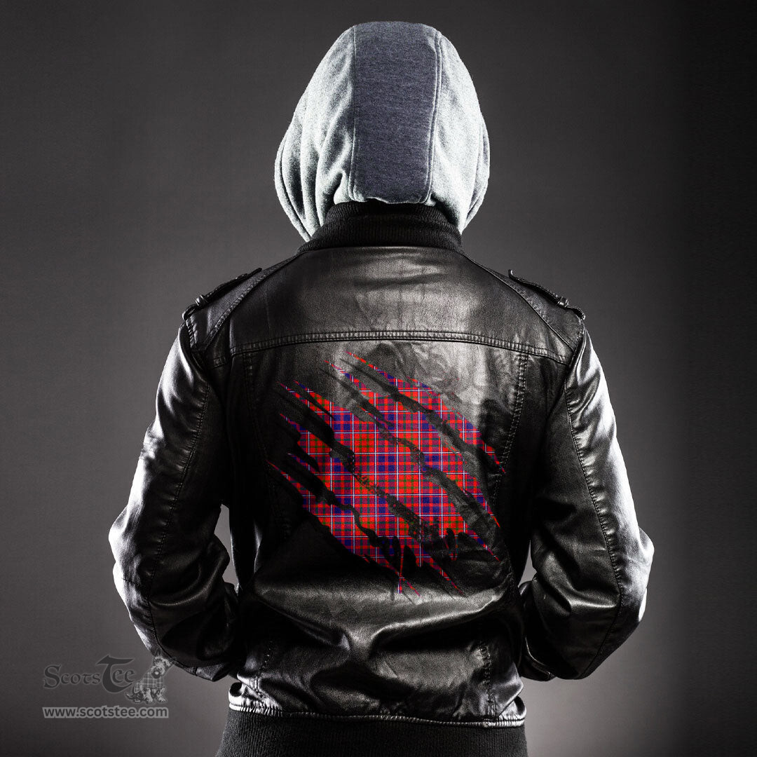 ScotsTee Shop Scottish Cameron of Lochiel Modern Clan Tartan Scratch Tartan Leather Jacket