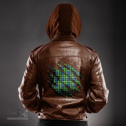 ScotsTee Shop Scottish Campbell of Breadalbane Ancient Clan Tartan Scratch Tartan Leather Jacket