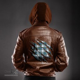 ScotsTee Shop Scottish Campbell Dress Ancient Clan Tartan Scratch Tartan Leather Jacket