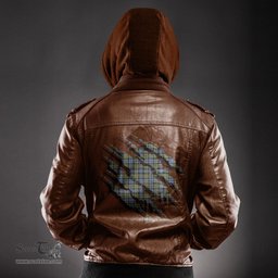 ScotsTee Shop Scottish Campbell Faded Clan Tartan Scratch Tartan Leather Jacket