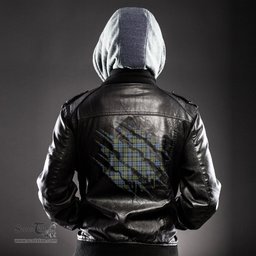 ScotsTee Shop Scottish Campbell Faded Clan Tartan Scratch Tartan Leather Jacket