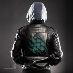 ScotsTee Shop Scottish Graham of Menteith Ancient Clan Tartan Scratch Tartan Leather Jacket