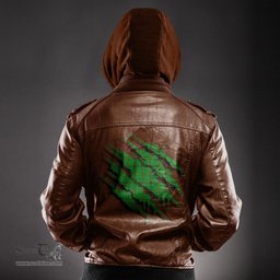 ScotsTee Shop Scottish Don Tribe of Mar Clan Tartan Scratch Tartan Leather Jacket