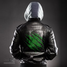 ScotsTee Shop Scottish Don Tribe of Mar Clan Tartan Scratch Tartan Leather Jacket