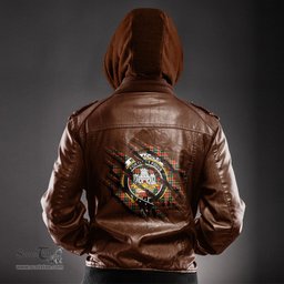 ScotsTee Shop Scottish MacLachlan Hunting Modern Clan Crest Tartan Scratch Tartan Leather Jacket