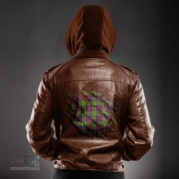 ScotsTee Shop Scottish MacDonald of Clanranald Clan Tartan Scratch Tartan Leather Jacket