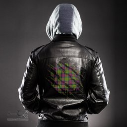 ScotsTee Shop Scottish MacDonald of Clanranald Clan Tartan Scratch Tartan Leather Jacket