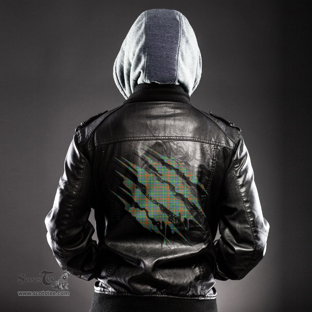 ScotsTee Shop Scottish MacKintosh Hunting Ancient Clan Tartan Scratch Tartan Leather Jacket