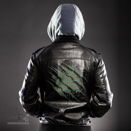 ScotsTee Shop Scottish MacKintosh Hunting Ancient Clan Tartan Scratch Tartan Leather Jacket