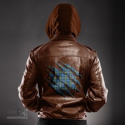 ScotsTee Shop Scottish MacLeod of Harris Ancient Clan Tartan Scratch Tartan Leather Jacket