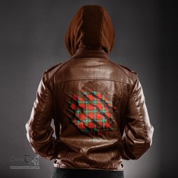 ScotsTee Shop Scottish MacLaine of Loch Buie Clan Tartan Scratch Tartan Leather Jacket