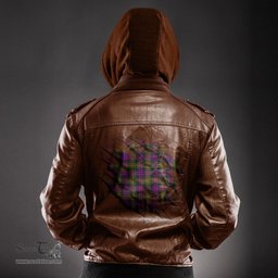 ScotsTee Shop Scottish MacDonnell of Glengarry Modern Clan Tartan Scratch Tartan Leather Jacket