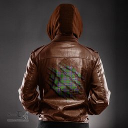 ScotsTee Shop Scottish Strange of Balkaskie Clan Tartan Scratch Tartan Leather Jacket
