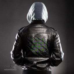 ScotsTee Shop Scottish Strange of Balkaskie Clan Tartan Scratch Tartan Leather Jacket