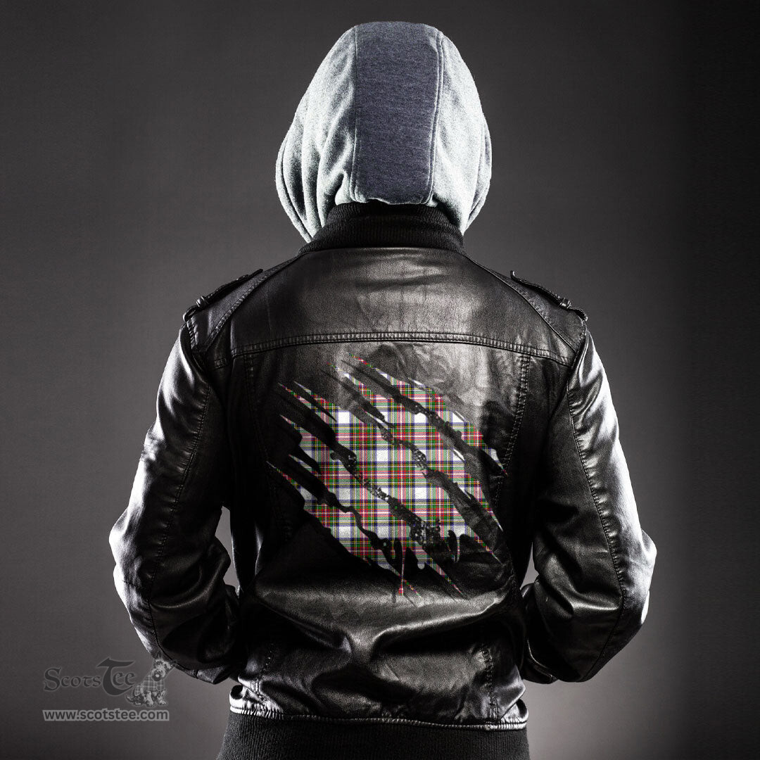ScotsTee Shop Scottish Stewart Dress Modern Clan Tartan Scratch Tartan Leather Jacket