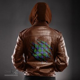 ScotsTee Shop Scottish Turnbull Hunting Clan Tartan Scratch Tartan Leather Jacket