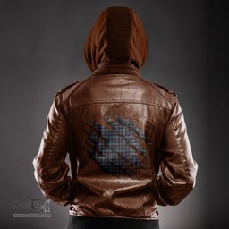 ScotsTee Shop Scottish Rose Hunting Modern Clan Tartan Scratch Tartan Leather Jacket