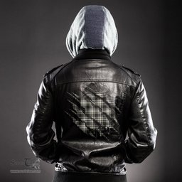 ScotsTee Shop Scottish Menzies Black White Ancient Clan Tartan Scratch Tartan Leather Jacket
