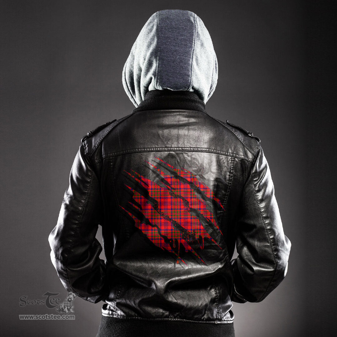 ScotsTee Shop Scottish Murray of Tulloch Modern Clan Tartan Scratch Tartan Leather Jacket