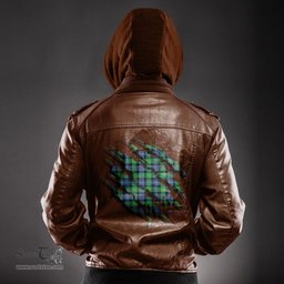 ScotsTee Shop Scottish Murray of Atholl Ancient Clan Tartan Scratch Tartan Leather Jacket